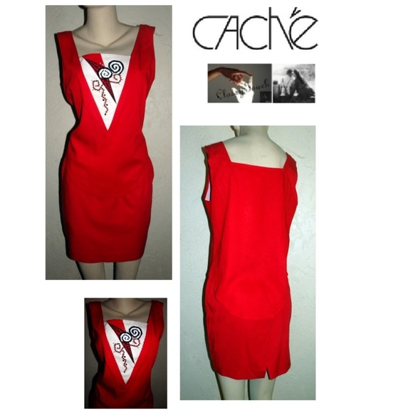 Cache Dresses & Skirts - Cache Red Pearl Sequin Skirt Set Size M